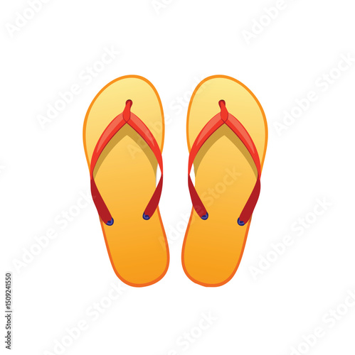 Yellow flip flops summer beach vacation sandals
