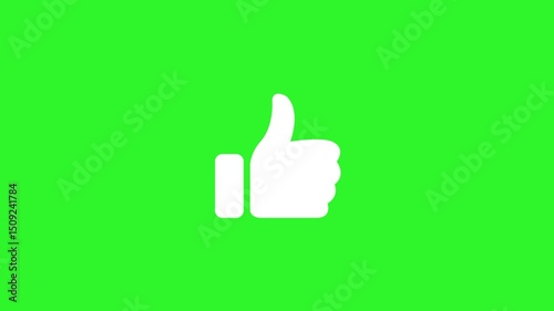 Like icon simple animation sign on green background. HD video