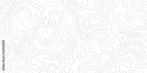 Abstract modern topography wavy contour map line and vintace tarrain patch texture grid line wallpaper map white background.
