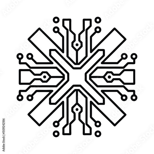 Glowing Circuit Board Pattern