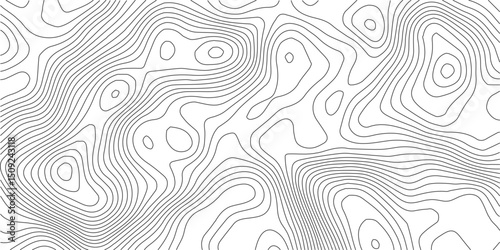 The black grey on white contours vector topography stylized height of the lines. The concept of a conditional geography scheme and the terrain path. Ultra wide. Map vector terrain Illustration. 
