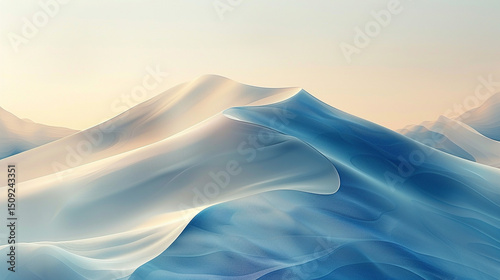 Abstract background with fluid shapes in calming blue and beige tones, designed for meditation affirmations.