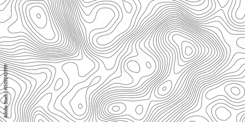 The black grey on white contours vector topography stylized height of the lines. The concept of a conditional geography scheme and the terrain path. Ultra wide. Map vector terrain Illustration. 
