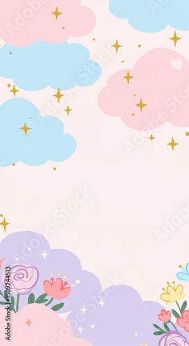 Pastel Dreamland: A Whimsical Floral CloudScape