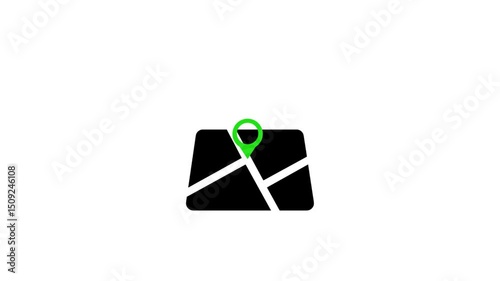Location map pin animation on white back ground 