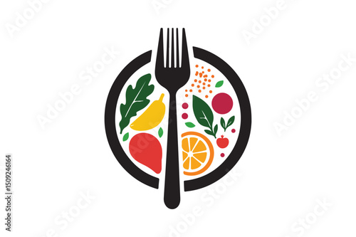 Colorful food and drink illustrations for restaurant menus