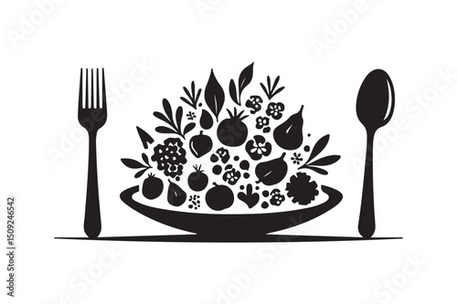 Colorful food and drink illustration design