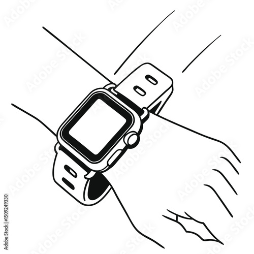 Stylish Smartwatch Design  Modern Wrist Wearable Technology Illustration