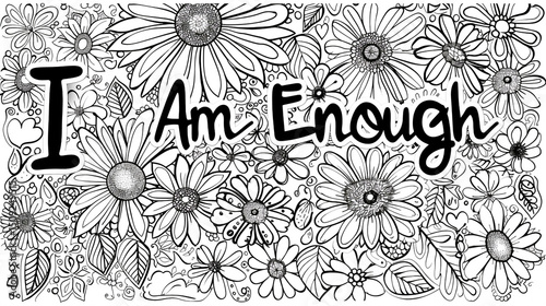 Affirmation coloring page that says 