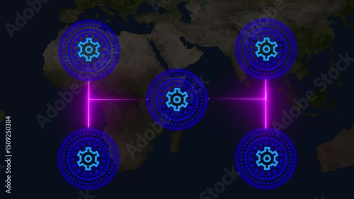Cyborg security data protection business technology privacy concept. Young businessman select the icon security on the virtual display.
