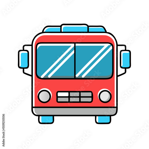 City bus front view, public transport icon.