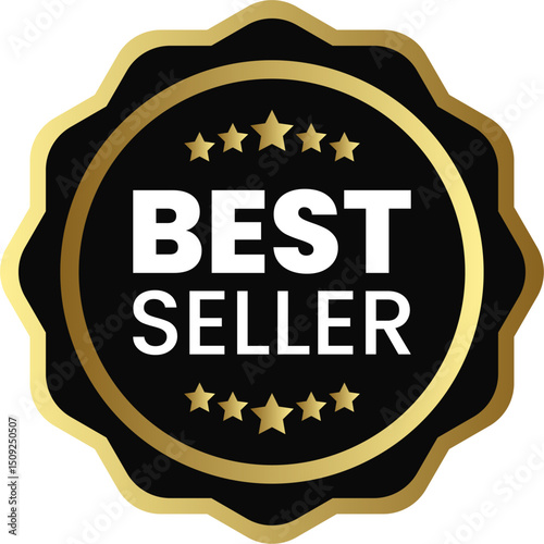 Shiny Gold Bestseller Label Tag