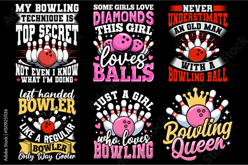 Funny and Colorful Bowling T-Shirt Designs for Bowlers, Women, and Left-Handed Players