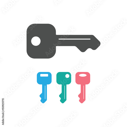 Key Icon Set Vector Design