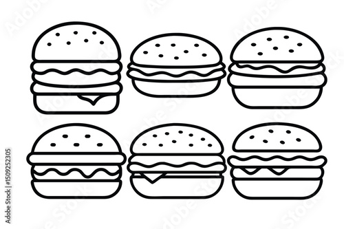 burger item icon illustration 