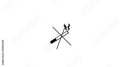 No Smock icon animation on white background. Smock Danger red signal icon .4k video 