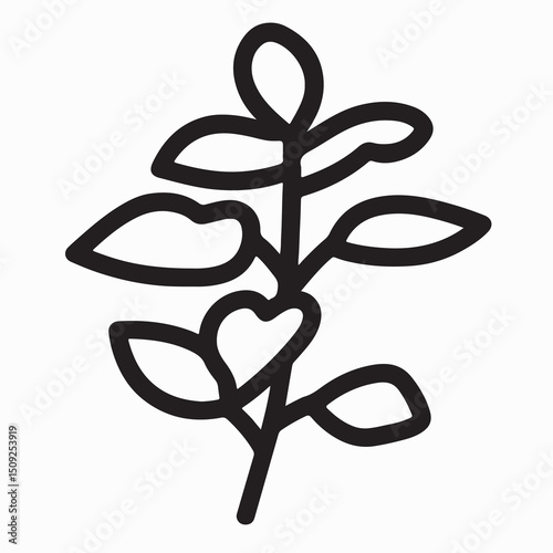Lemon Balm icon in vector. Logotype. Silhouette with white background