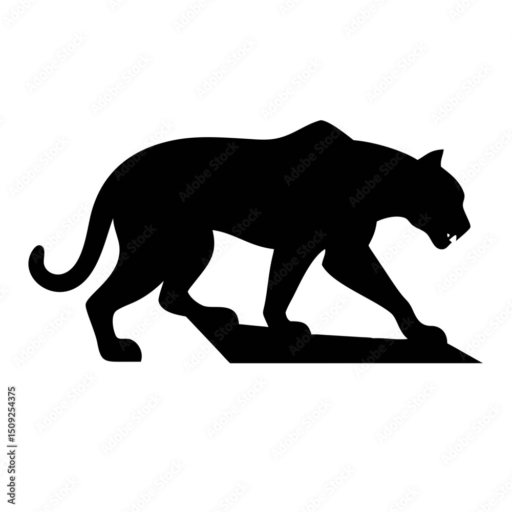 Obraz premium A black silhouette Lion
