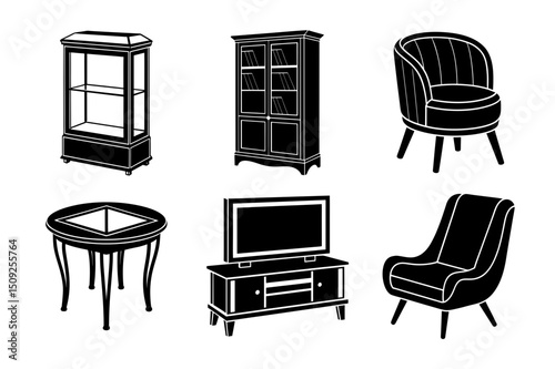 Vector Set of Home Interior Furniture Icons