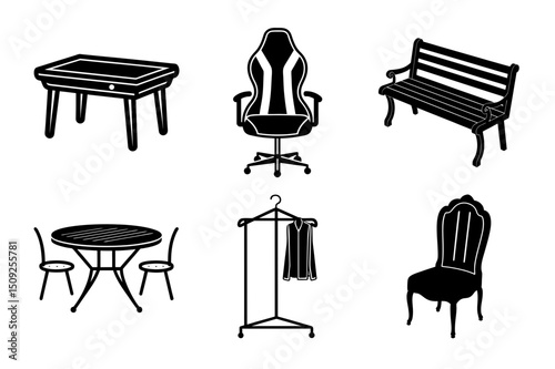 Classic Furniture Vector Silhouettes