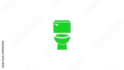 Washroom icon animation symbol, Man use washroom icon animation white background 