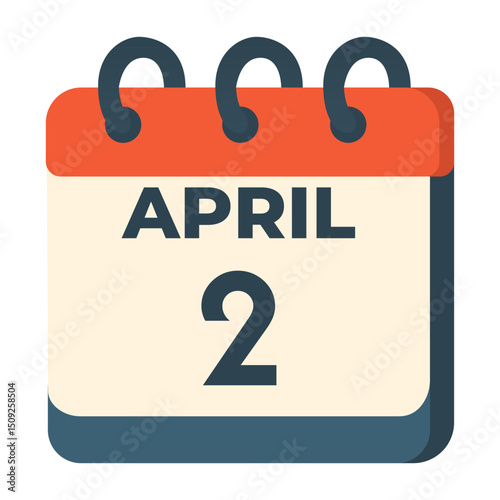 2 april calendar vector on white background
Vector calendar with date
