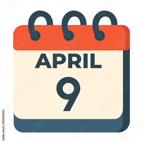 9 april calendar vector on white background
Vector calendar with date