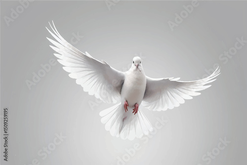 Dove flying isolated on transparent background