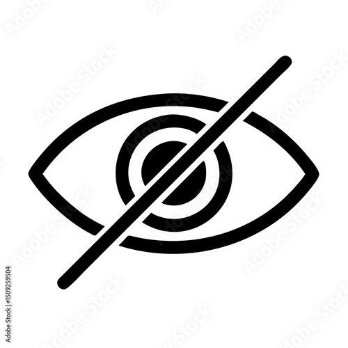 No eye view icon representing privacy protection and hidden content for web design and user interface 100 on transparent background