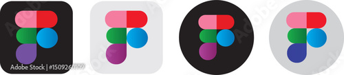 PrFigma icon vactor set. Figma Circle Logo Icon.Transparent Background, prototyping service with the possibility. application, app, software, set vactor,
int