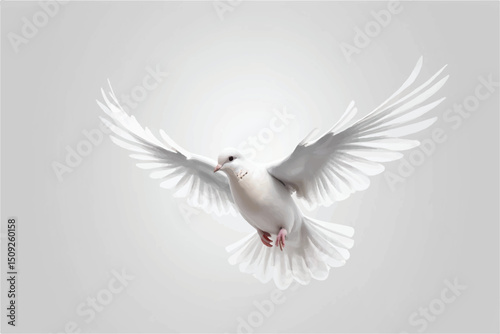 Dove flying isolated on transparent background