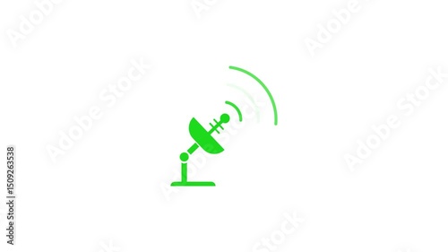 Animation with simple tower Signal icon on white background. 4k video 