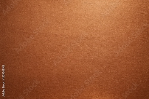 Luxurious textured background of shiny, grainy matte copper foil, exhibiting a subtly sanded or brushed metal finish with warm, reflective metallic tones.