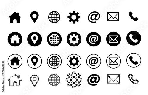 Contact icon vector outline style stock illustration silhouette stock illustration