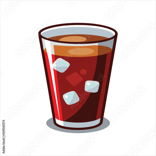  Cold Cola Drink in Glass Vector Art Isolated