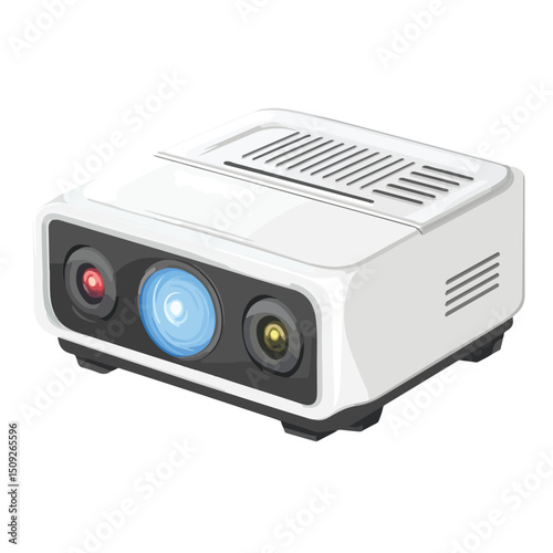 Professional Video Projector Icon Vector Illustration for Multimedia Presentations