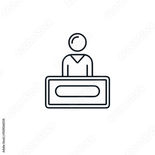 Guest Checkout Icon on Plain White Background for E-commerce Websites, User Experience Design, Online Shopping, and Digital Payment Solutions
