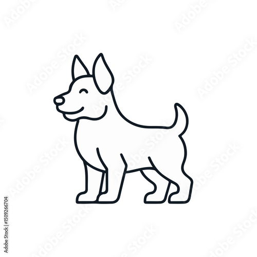 Happy Dog Icon for Pet Care Websites, Animal Adoption Campaigns, Veterinary Services, and Social Media Content