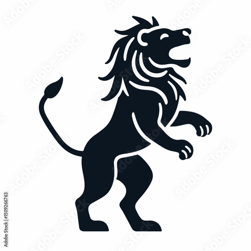 Roaring Lion Icon on White Background for Graphic Design, Branding Projects, Mascot Creations, and Illustration Use