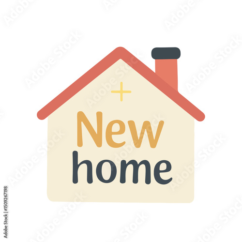 New Home Illustration in Soft Pastels for Real Estate Blogs, Moving Announcements, Home Decor Websites, and Social Media Content