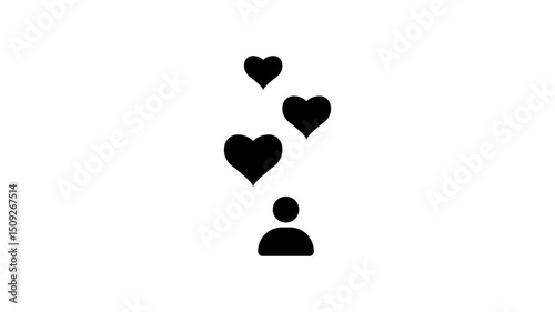 Man love icon animation symbol 4k motion video. one side love icon animation HD video.