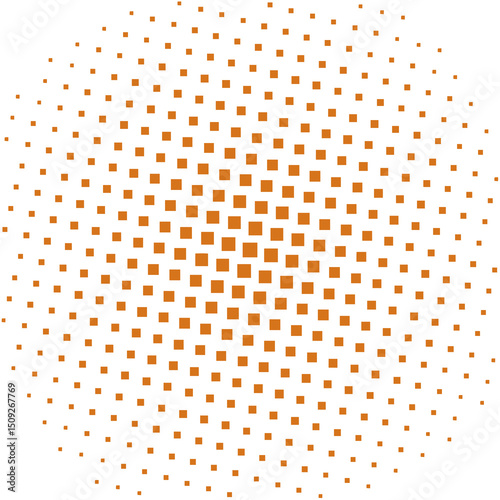 Rotated Halftone Grid Pattern with Perspective Scaling