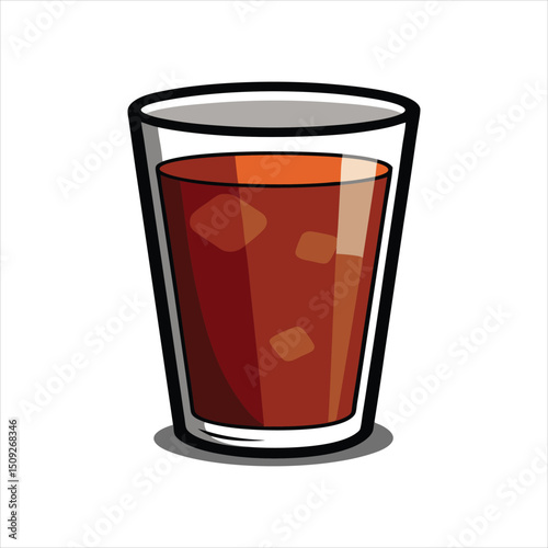 Soft Drink Cola with Ice Vector Icon Illustration