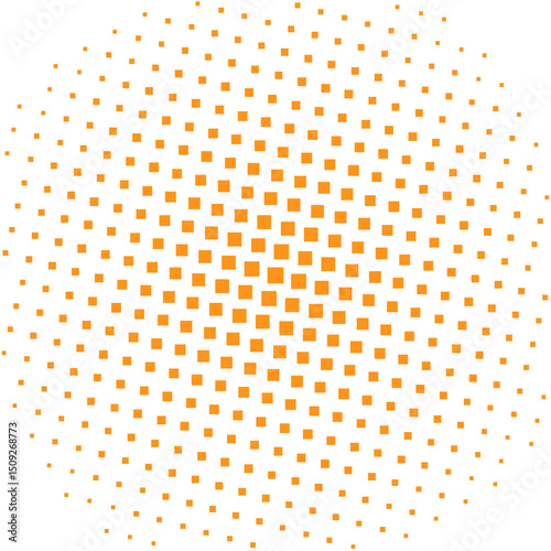 Rotated Halftone Grid Pattern with Perspective Scaling