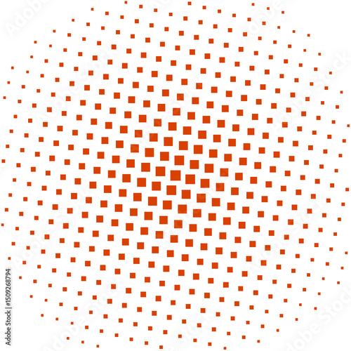 Rotated Halftone Grid Pattern with Perspective Scaling