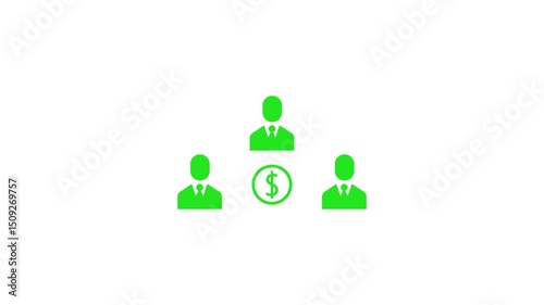 Money shear business icon animation on white back ground 