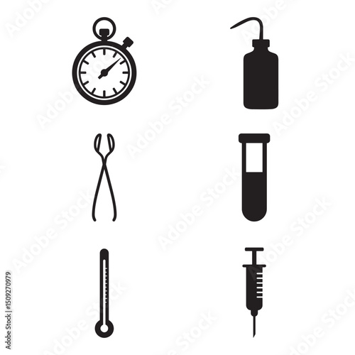 Science Lab Apparatus in Silhouette