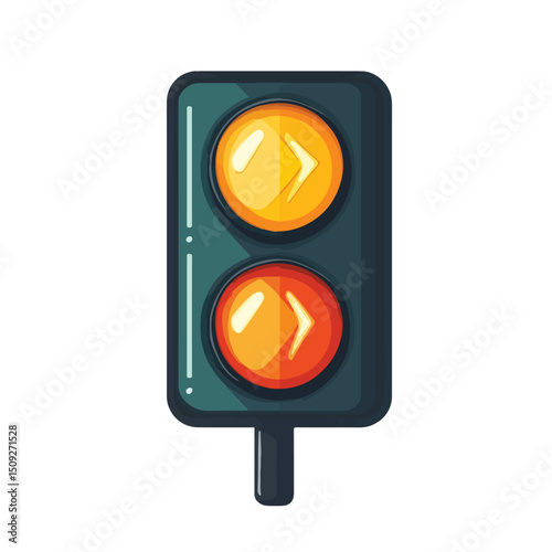 Professional Vector Illustration of Traffic Signal Information with Arrow Icon