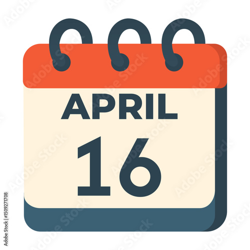 16 april calendar vector on white background
Vector calendar with date