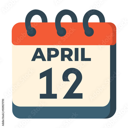 12 april calendar vector on white background
Vector calendar with date